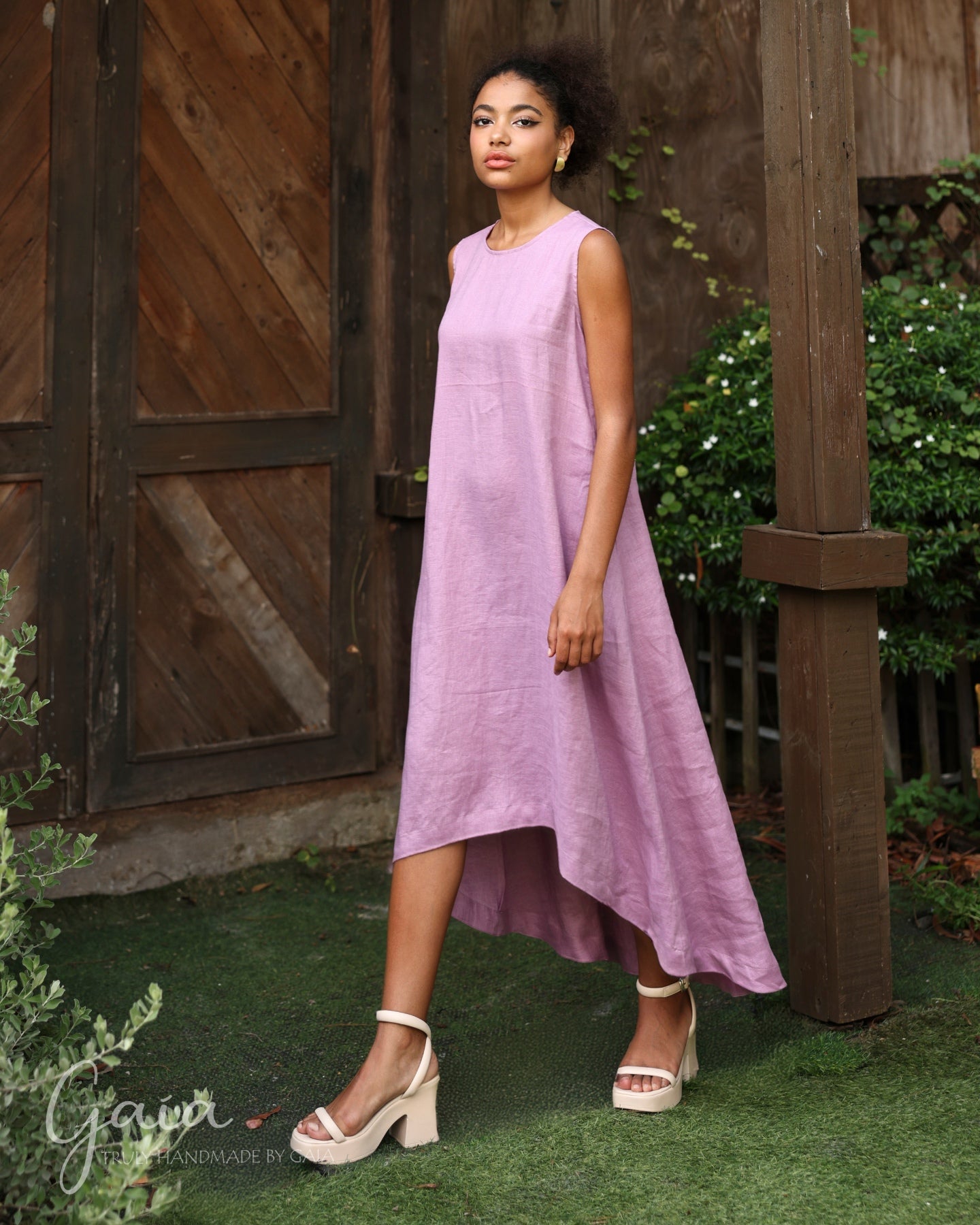 Asymmetrical linen dress PAULA Asymmetrical linen dress PAULA