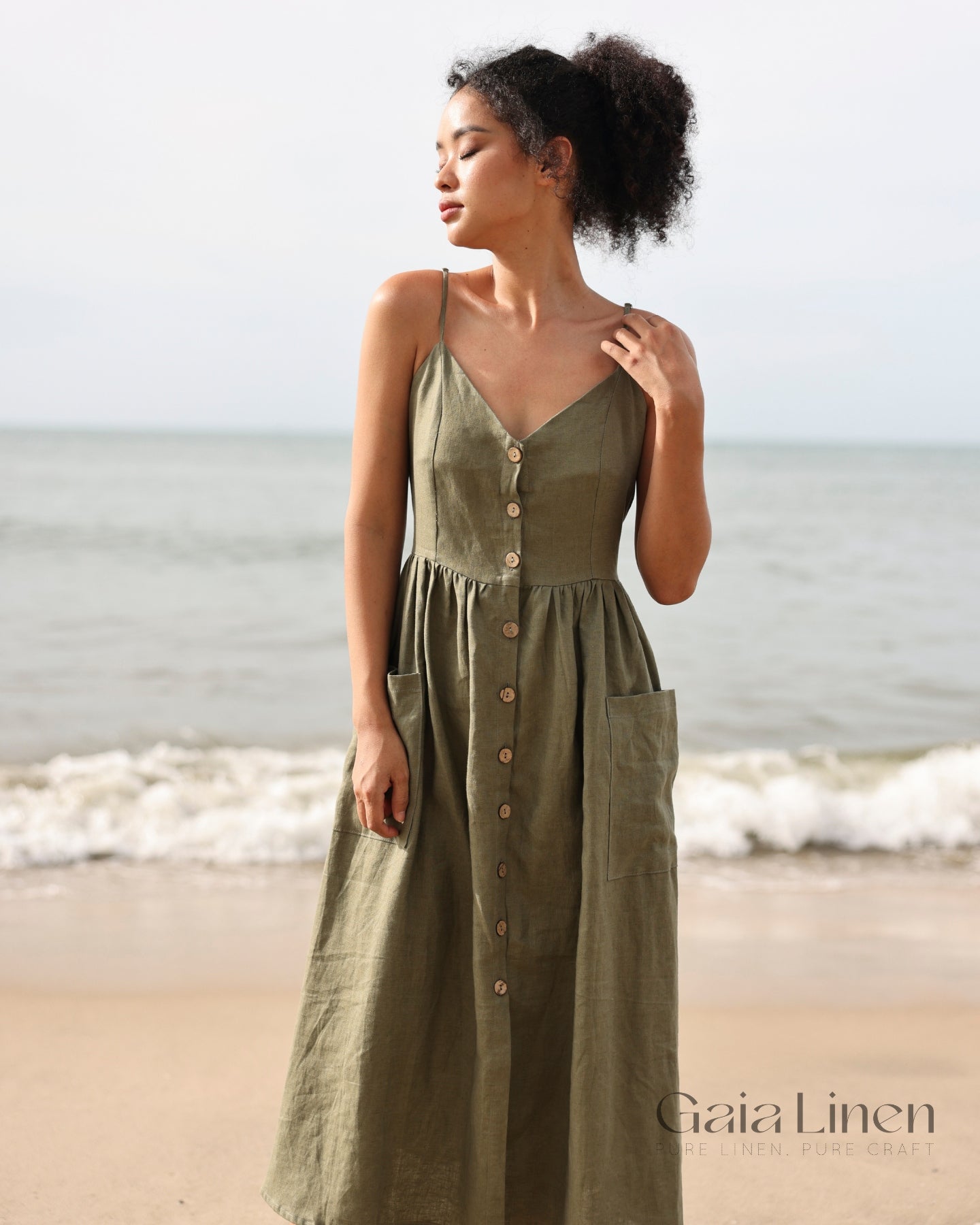 Button up linen dress SION Button up linen dress SION