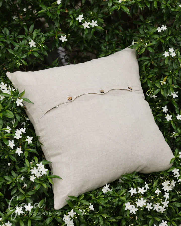 Custom hand-embroidered pillow