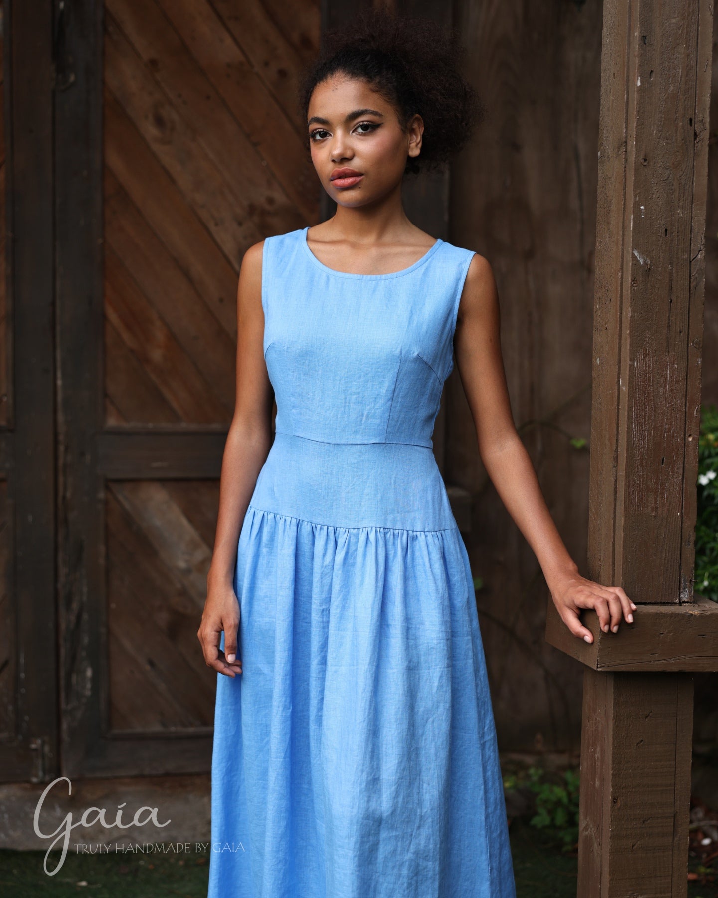 Linen Dropped Waist Dress Winona
