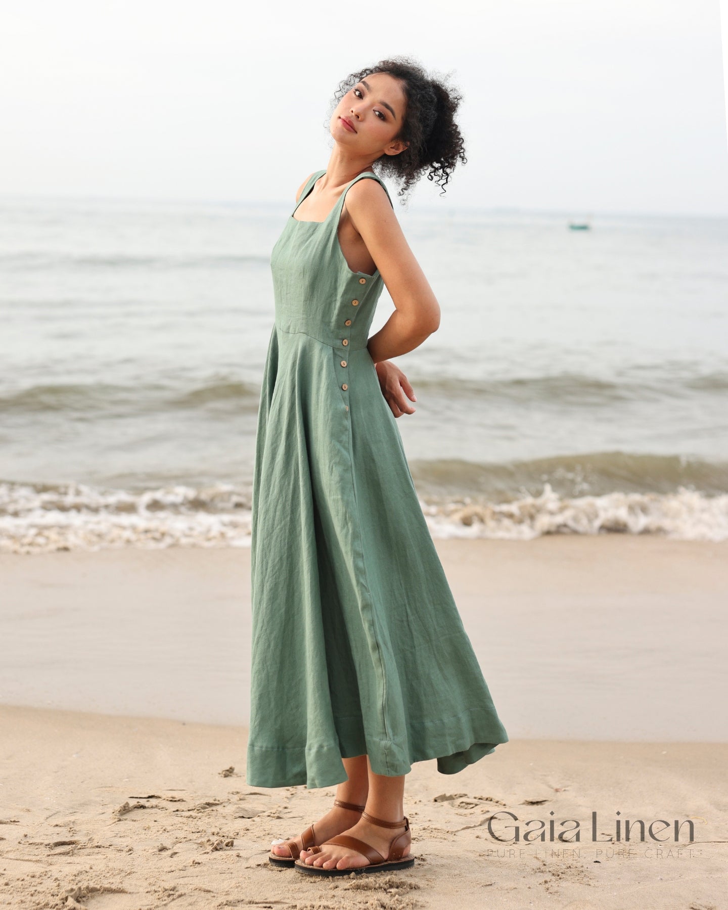 knee length dresses for ladies SAFARI STRAPLESS SMOCKED BACK DRESS – M.Fredric main image 1