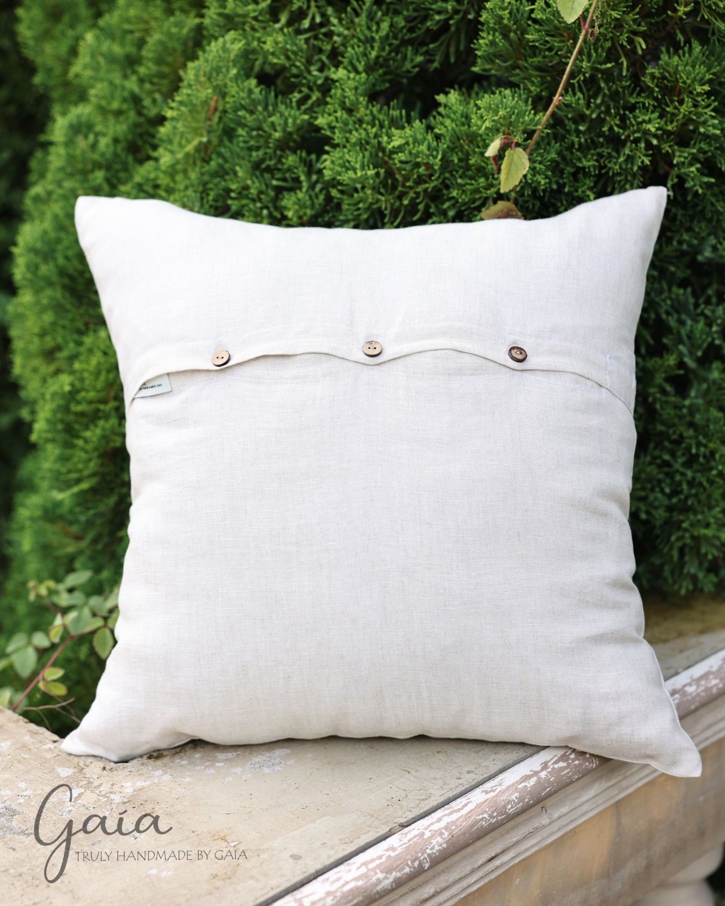 Linen throw pillow cover