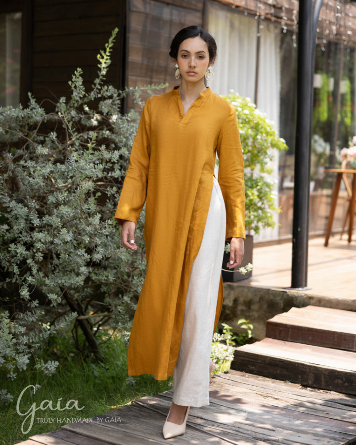 yellow tunic shirt