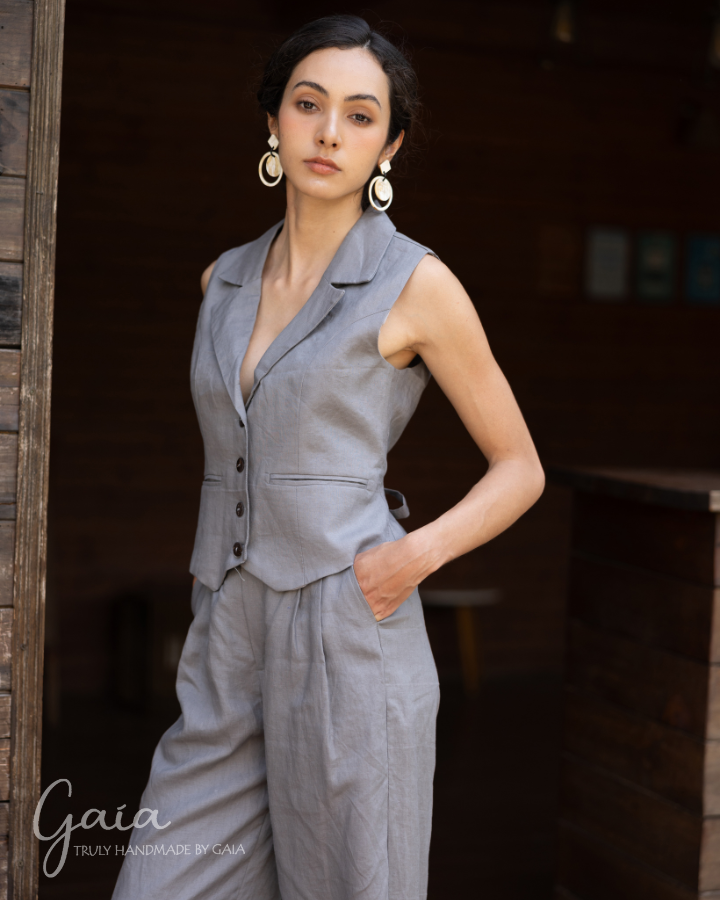 Linen waistcoat and pants set EDIE