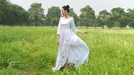 Linen wedding dress
