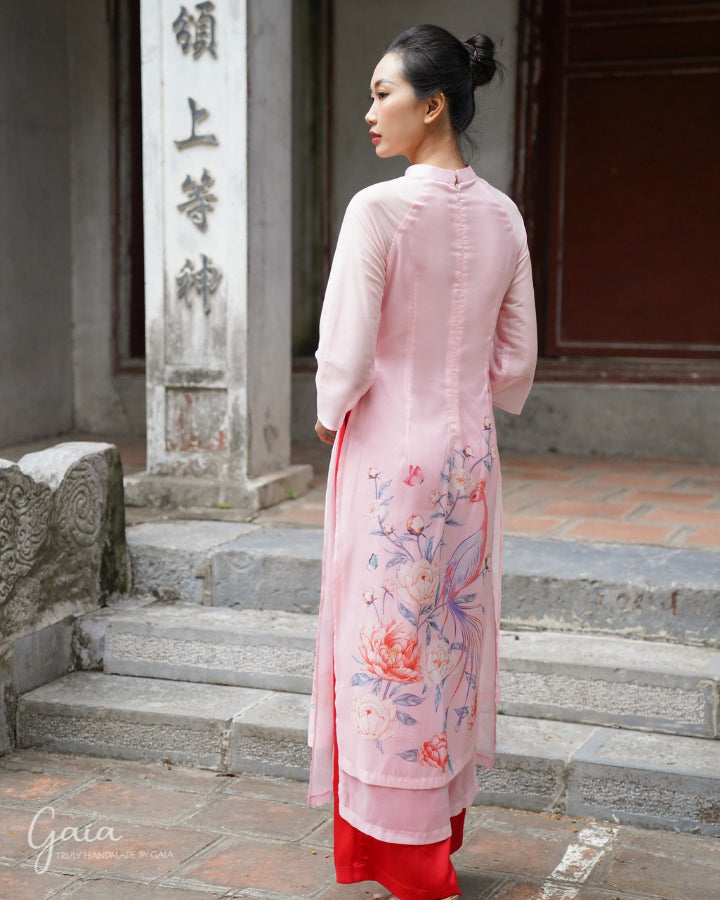 2-layered silk Ao Dai tunic dress