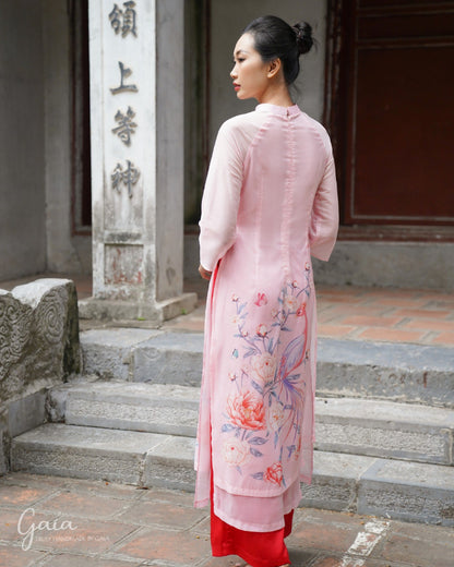 2-layered silk Ao Dai tunic dress