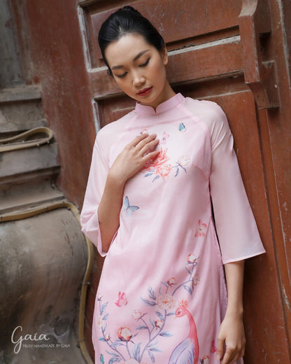 2-layered silk Ao Dai tunic dress