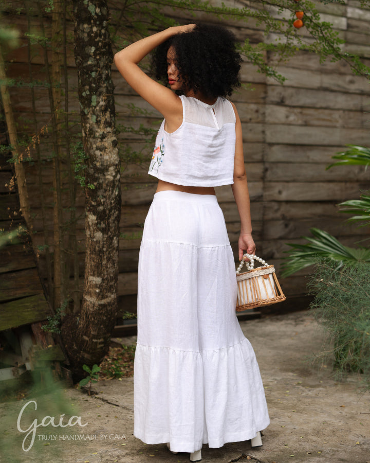 Two Piece Stripe Crop Top & Long Pant main image 1