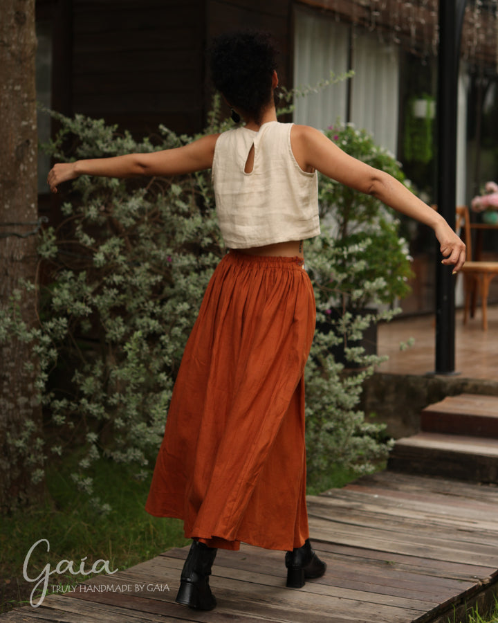 Hand embroidered 2 piece crop top and skirt LAINE MadebyGaia