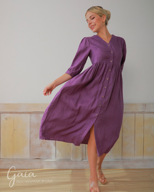 A-line linen dress