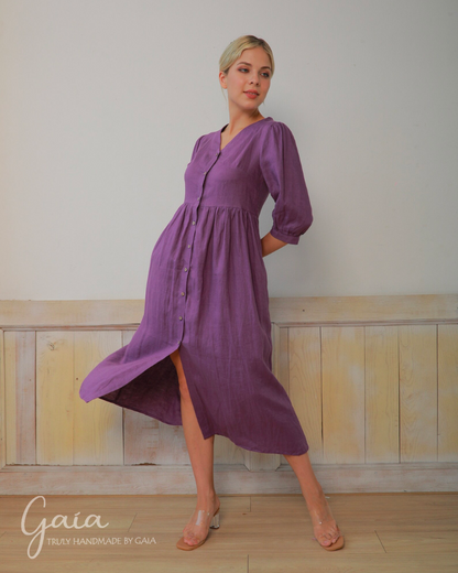 A-line linen dress