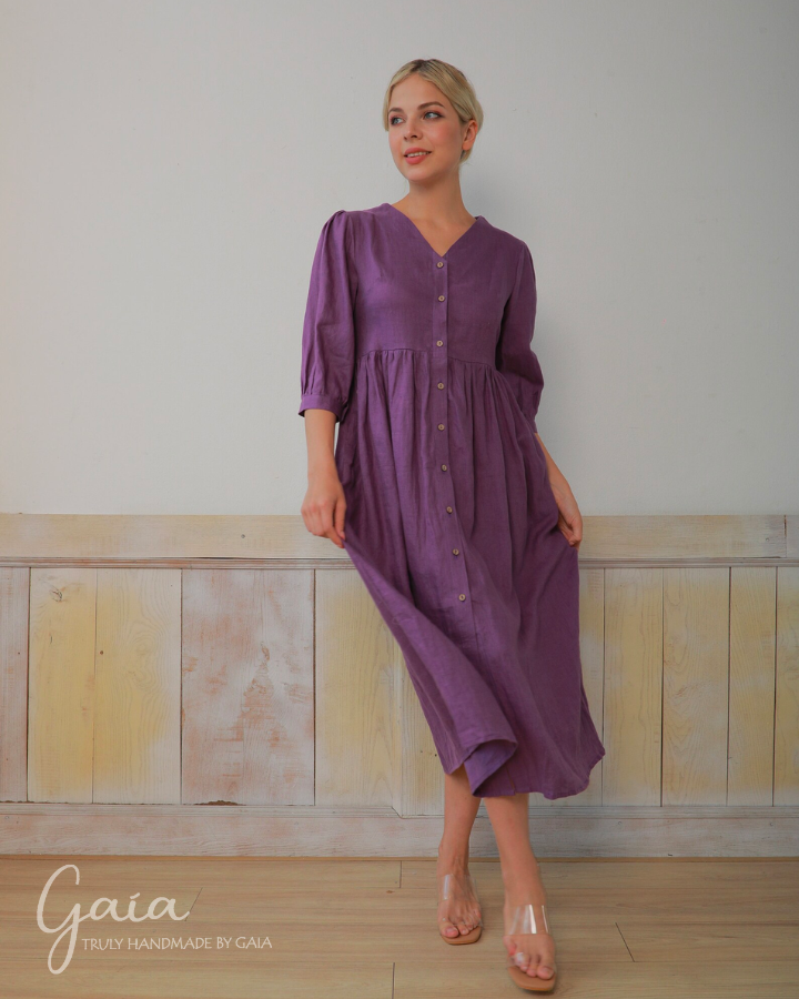 A-line linen dress