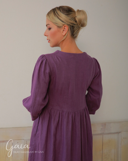 A-line linen dress