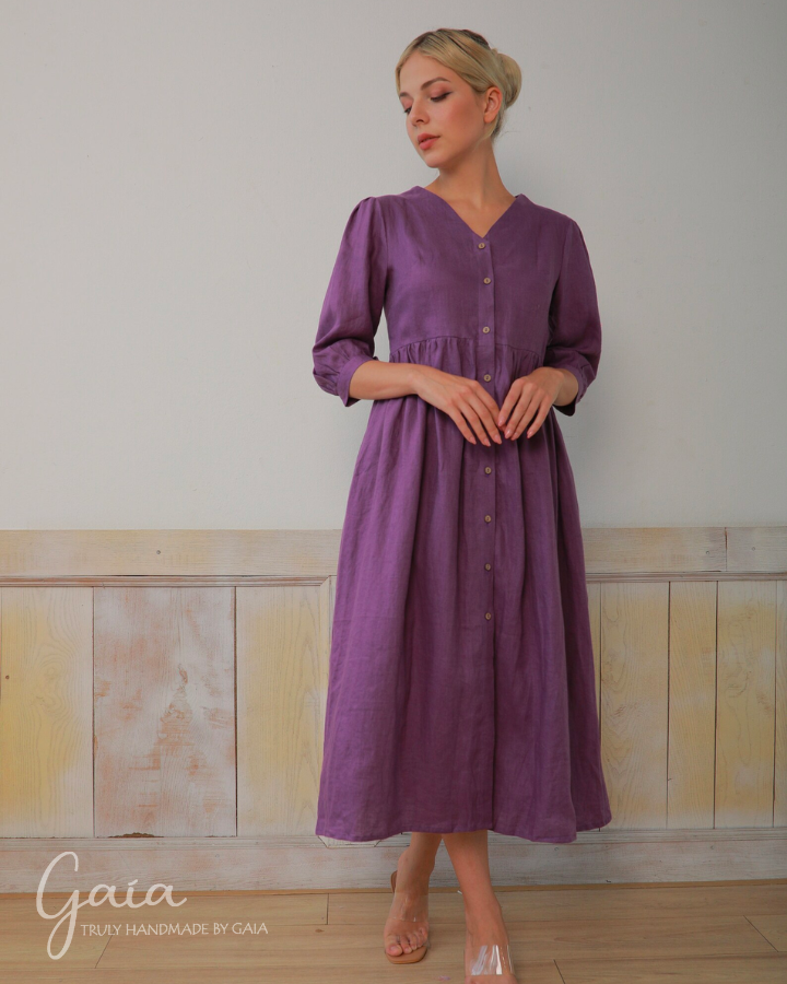 A-line linen dress