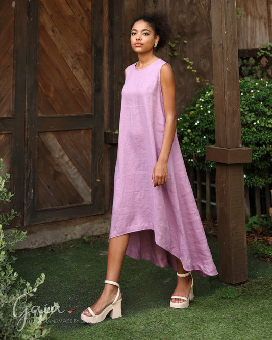 Asymmetrical linen dress