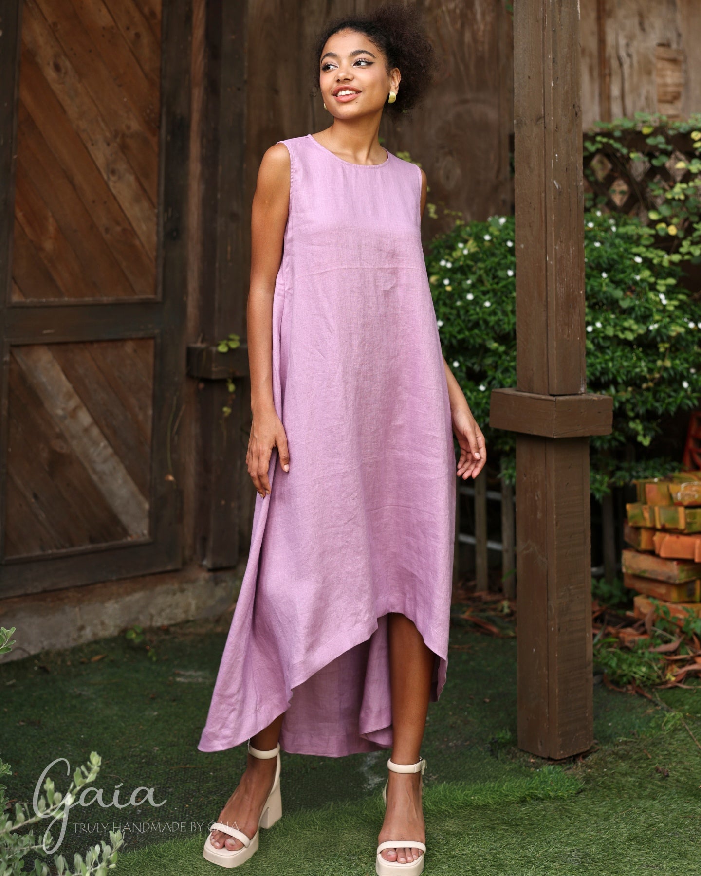 Asymmetrical linen dress