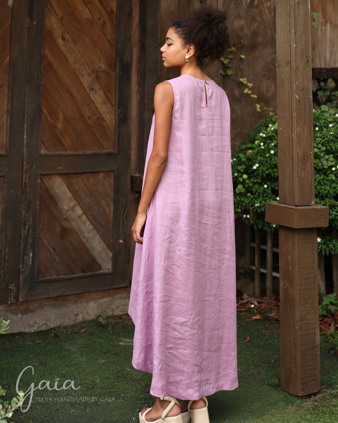 Asymmetrical linen dress