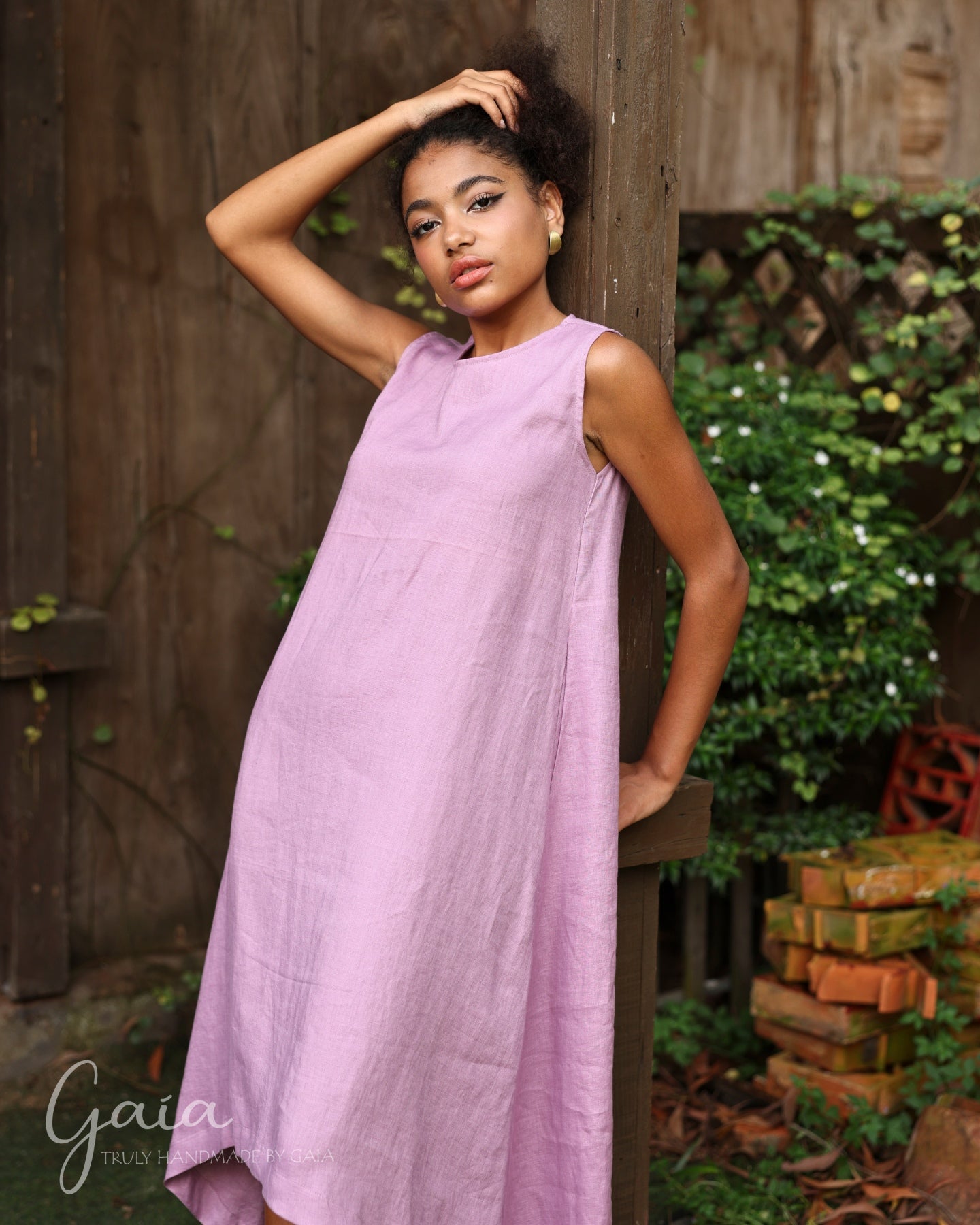 Asymmetrical linen dress