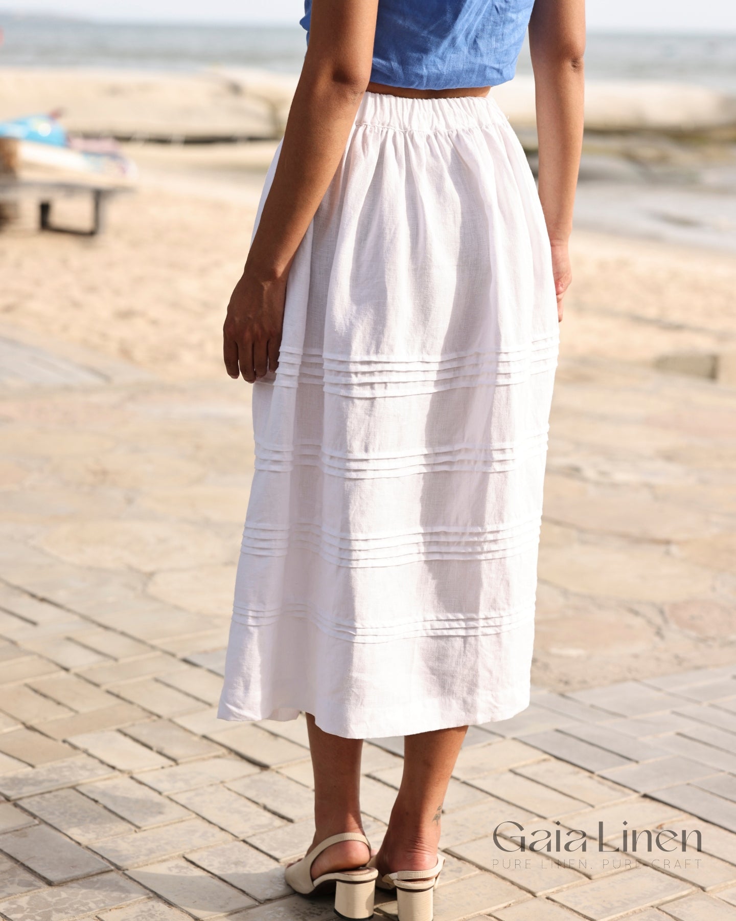 Bohemian maxi linen skirt