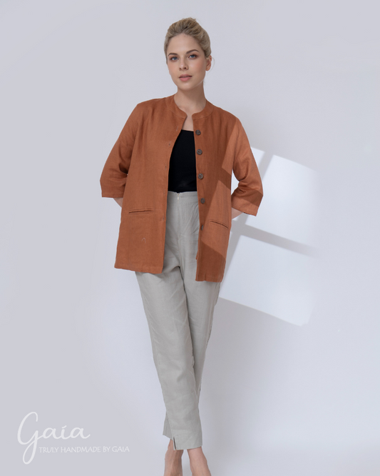 Casual linen jacket womens