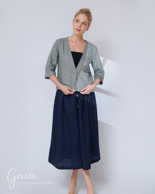 Cropped linen jacket