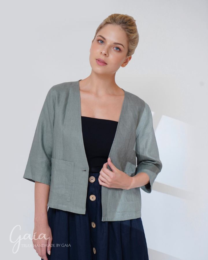 Cropped linen jacket