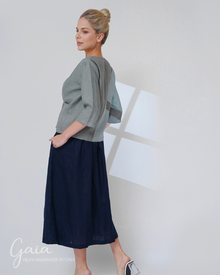 Cropped linen jacket