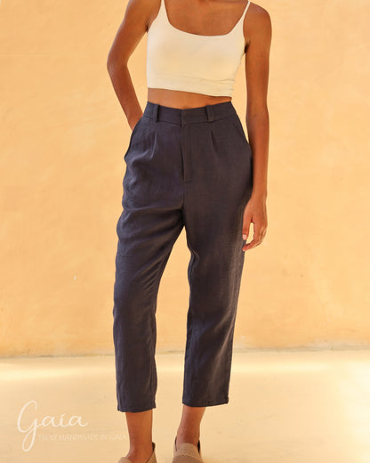 Cropped linen pants