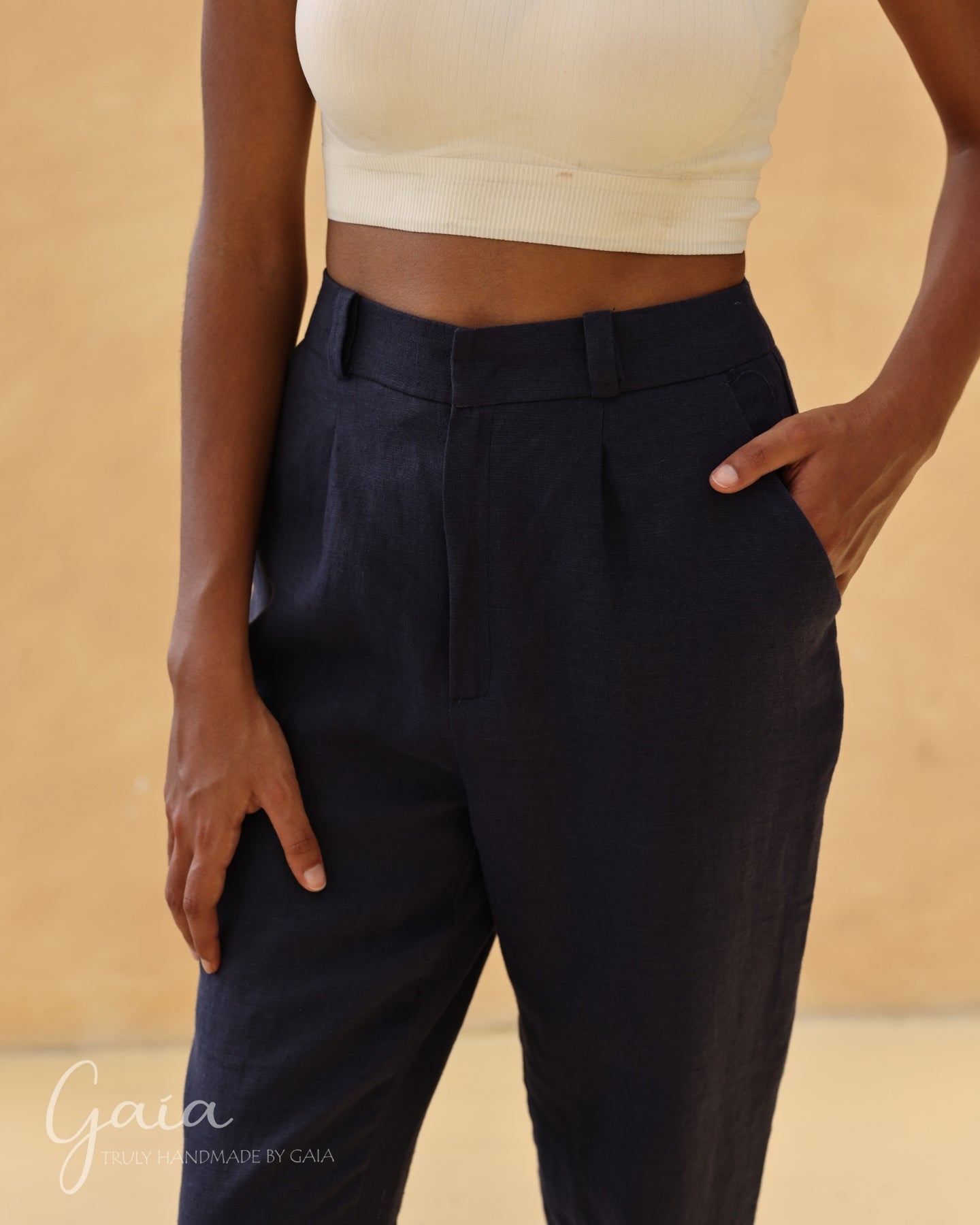 Cropped linen pants