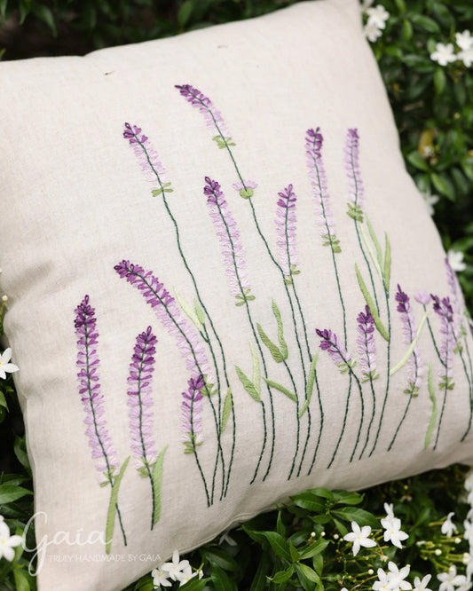 Custom hand-embroidered pillow