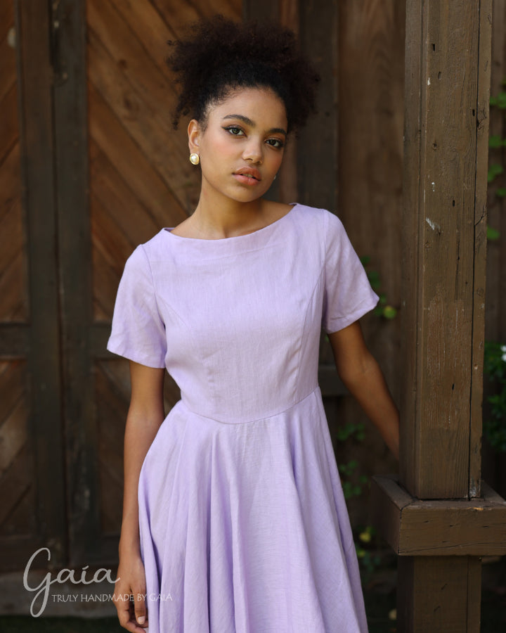 Fit and flare linen dress