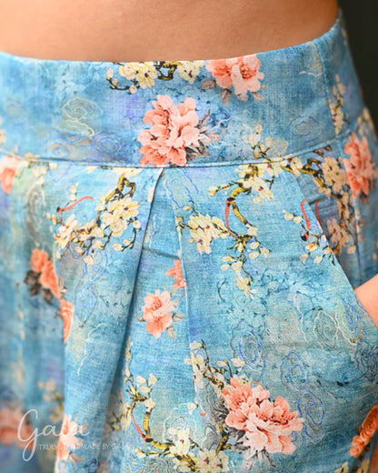 Floral linen pants