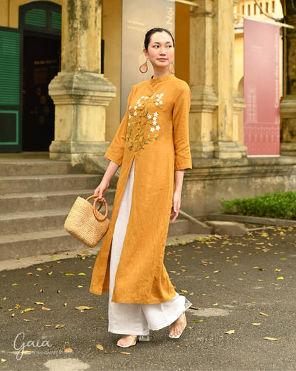 Linen Ao Dai Vietnamese traditional dress