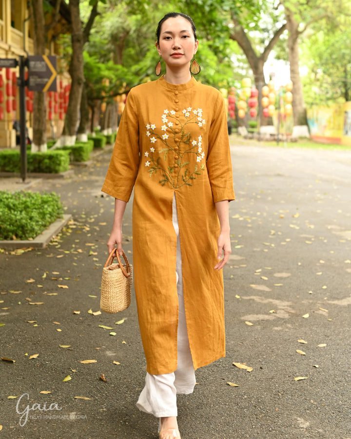 Linen Ao Dai Vietnamese traditional dress