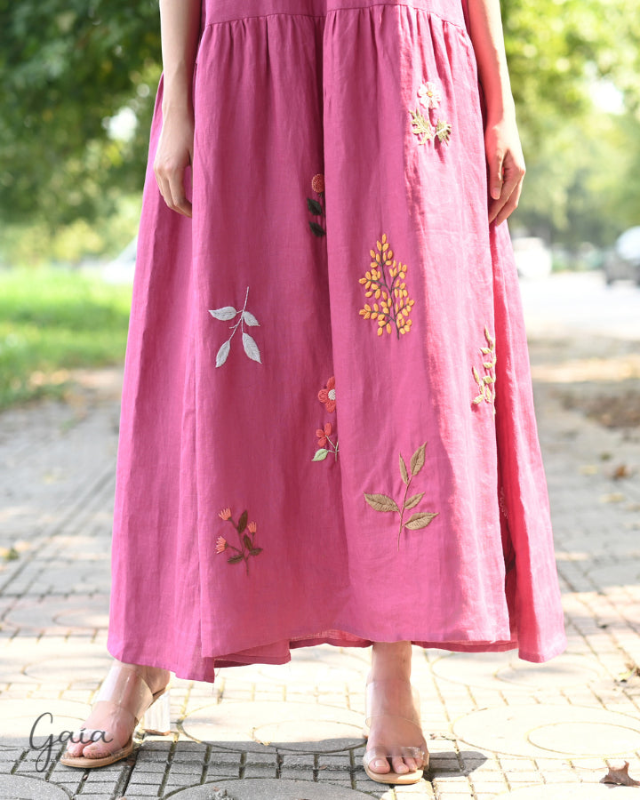 Hand embroidered summer maxi dress