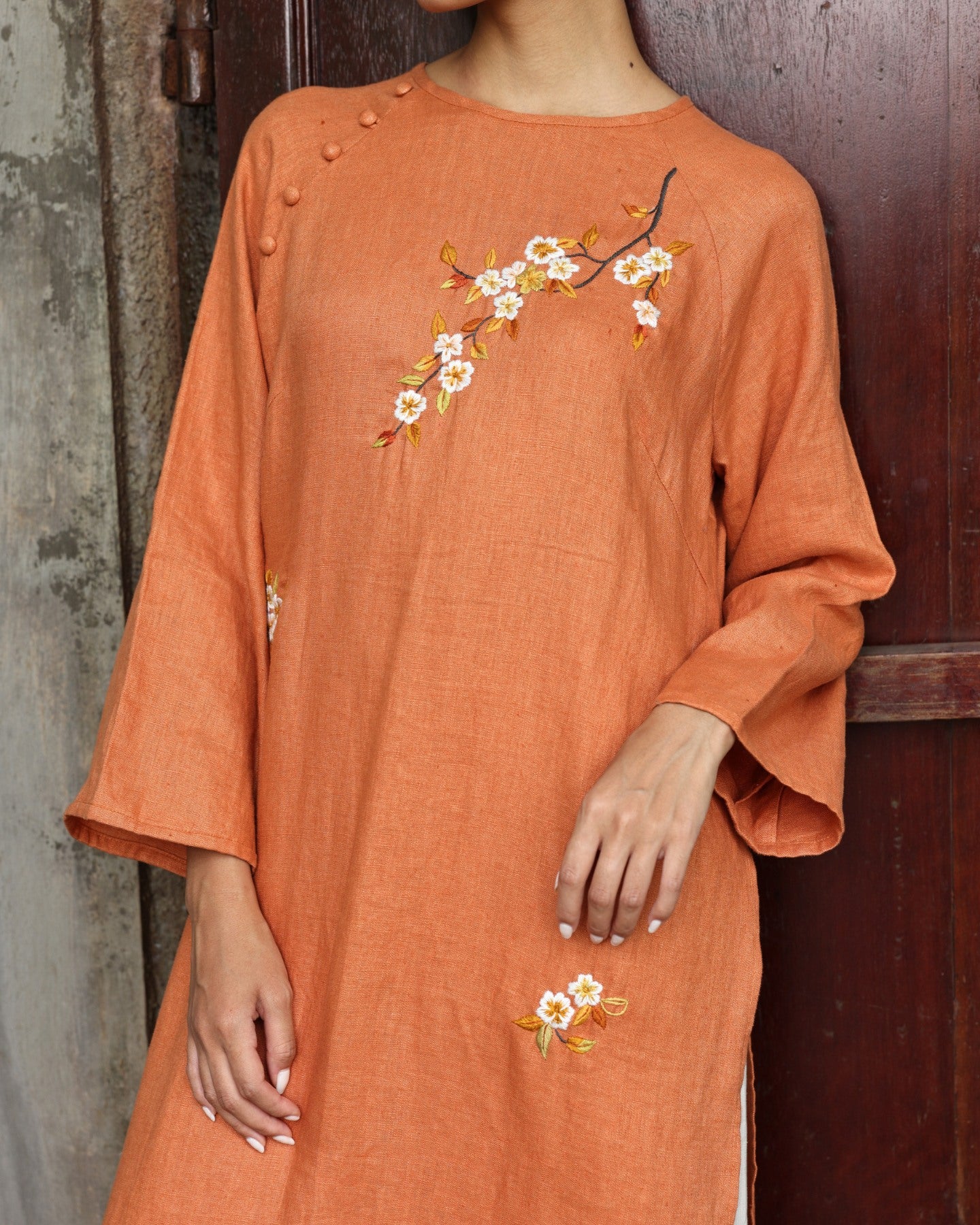 Hand-embroidered Vietnamese cultural dress