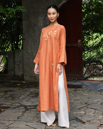 Hand-embroidered Vietnamese cultural dress