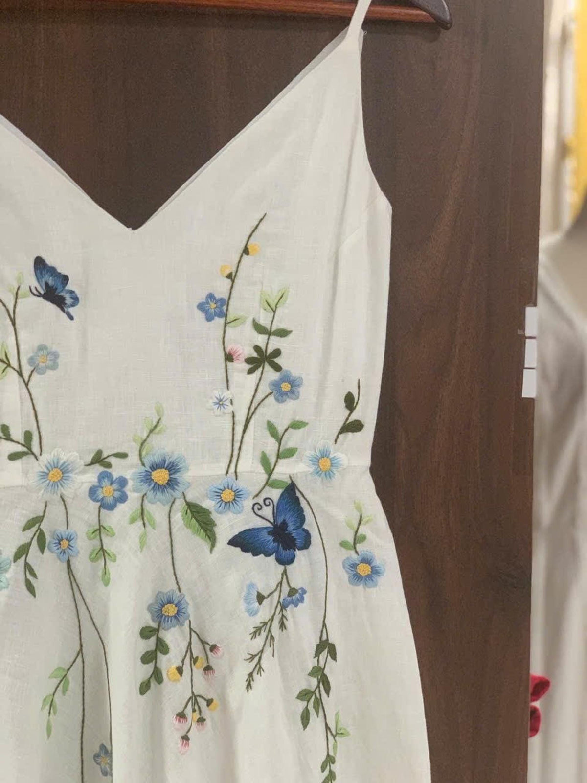 FLORIS | Fine Straps Linen Wedding Dress | Made to Measure