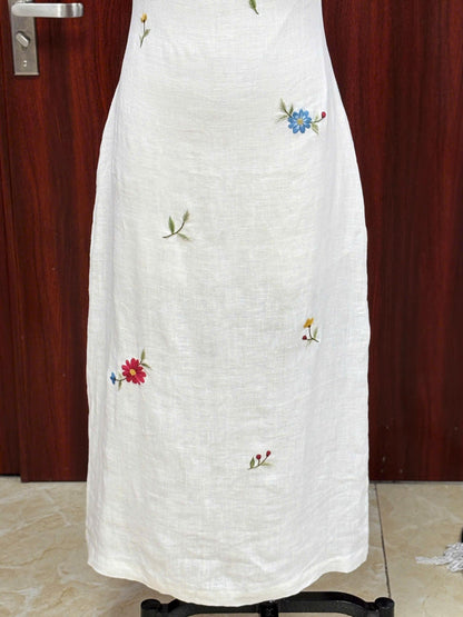 FLORIANA | Boat Neck Linen Wedding Dress | Made to Measure