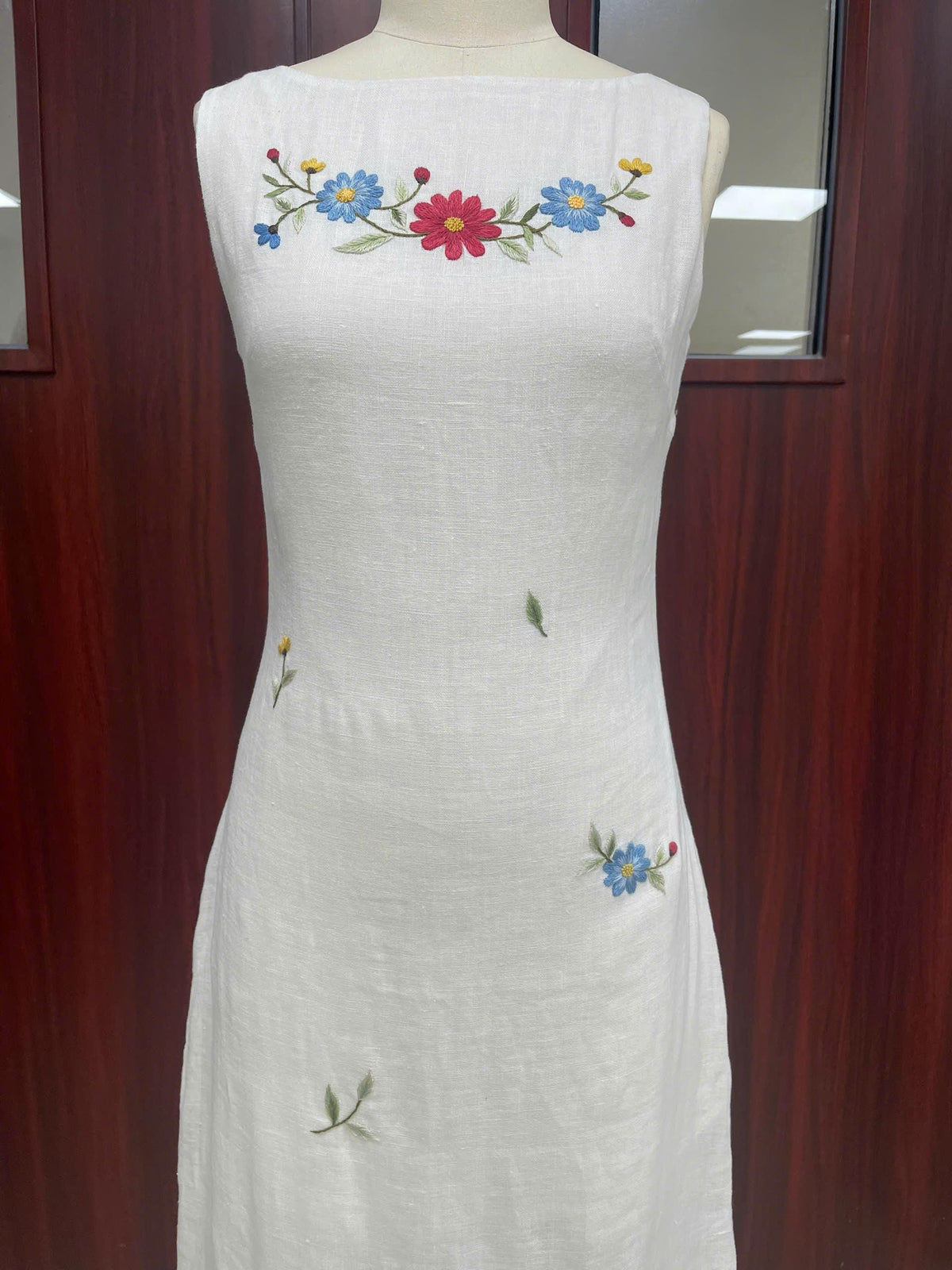 FLORIANA | Boat Neck Linen Wedding Dress | Made to Measure