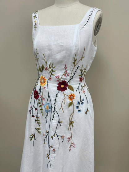 SOLFLEUR | Wide Straps Linen Wedding Dress | Made to Measure