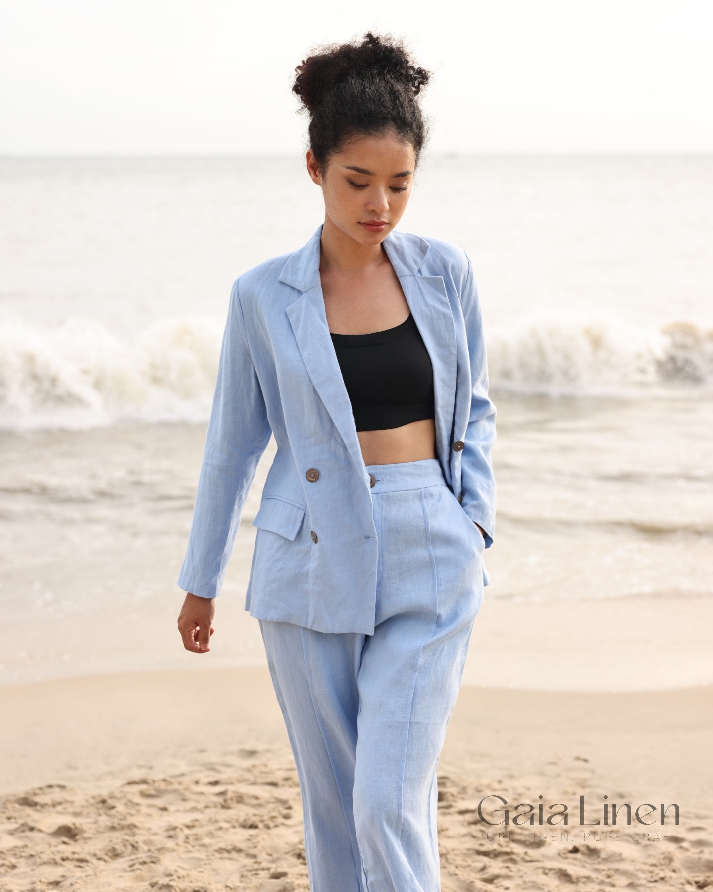 Linen 2 piece pant suit