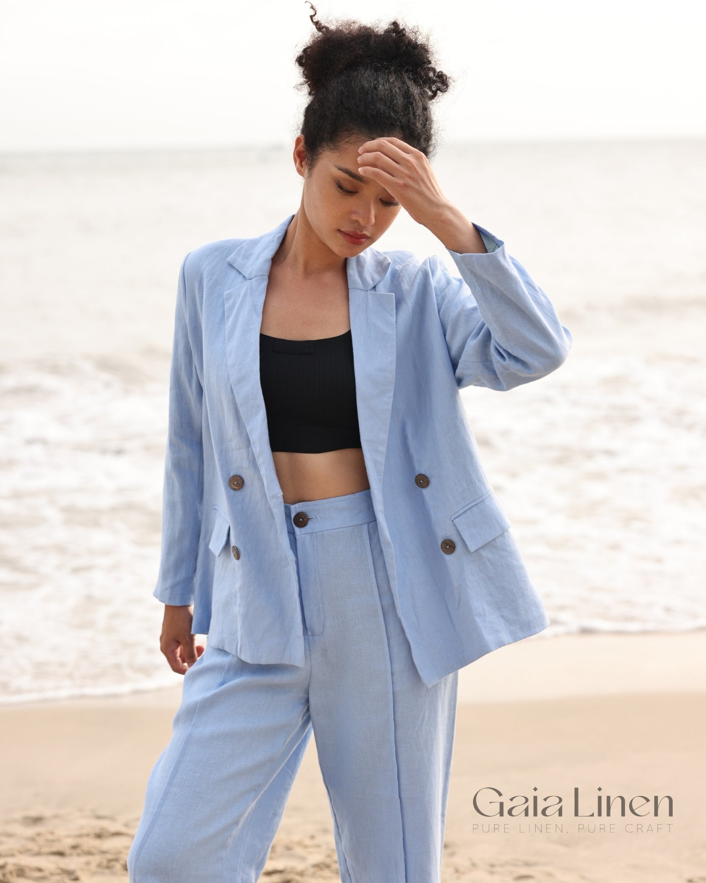 Linen 2 piece pant suit