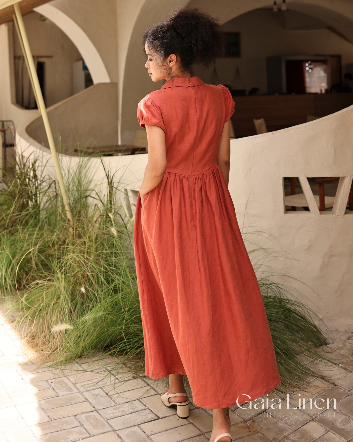 Linen a line dress