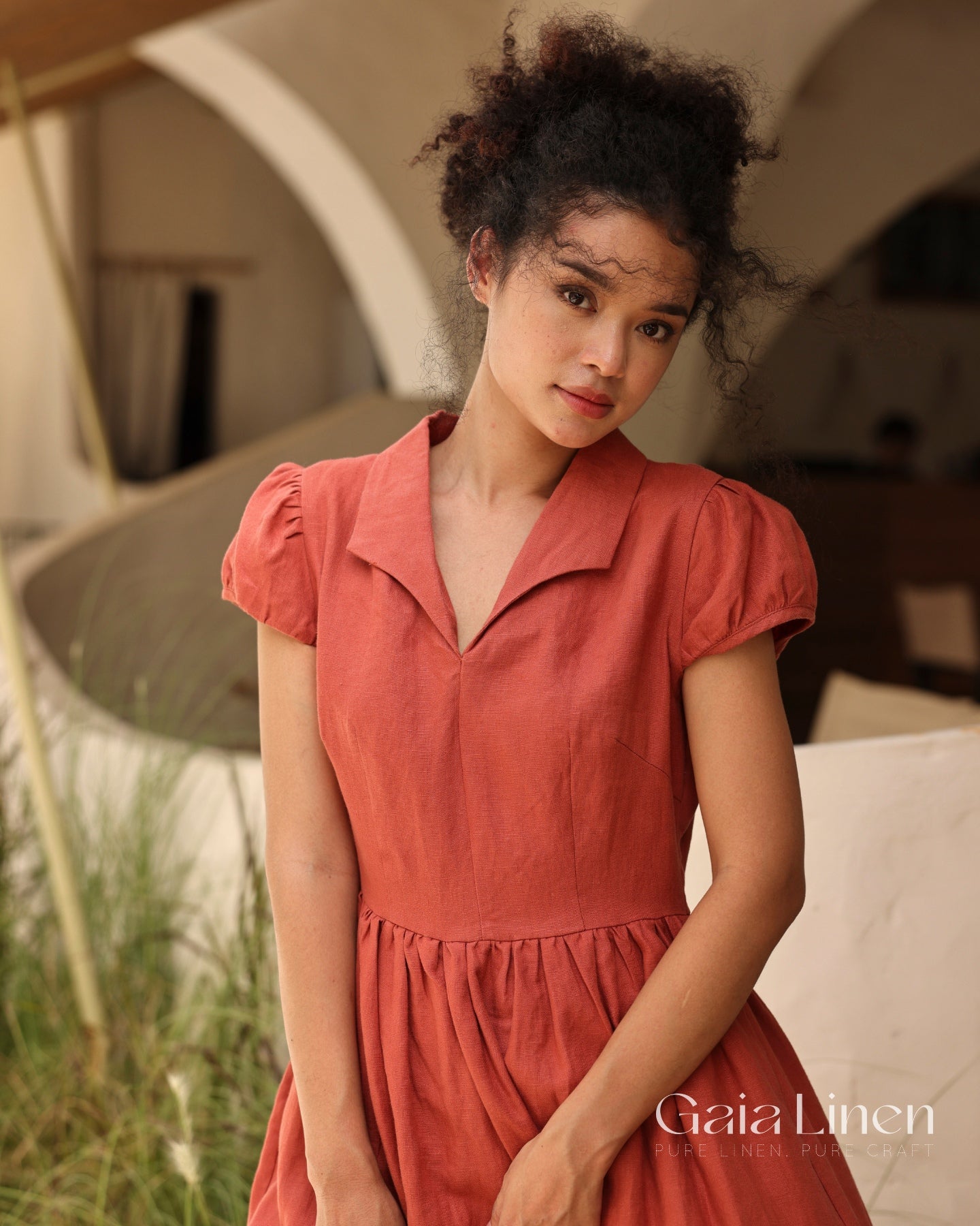 Linen a line dress SABRINA – MadebyGaia