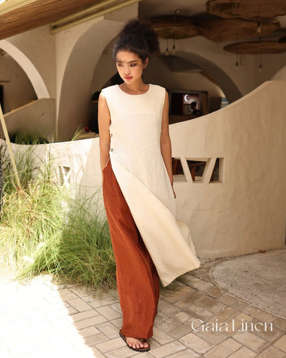 Linen ao dai Vietnamese dress