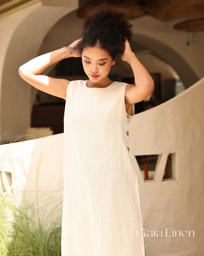 Linen ao dai Vietnamese dress