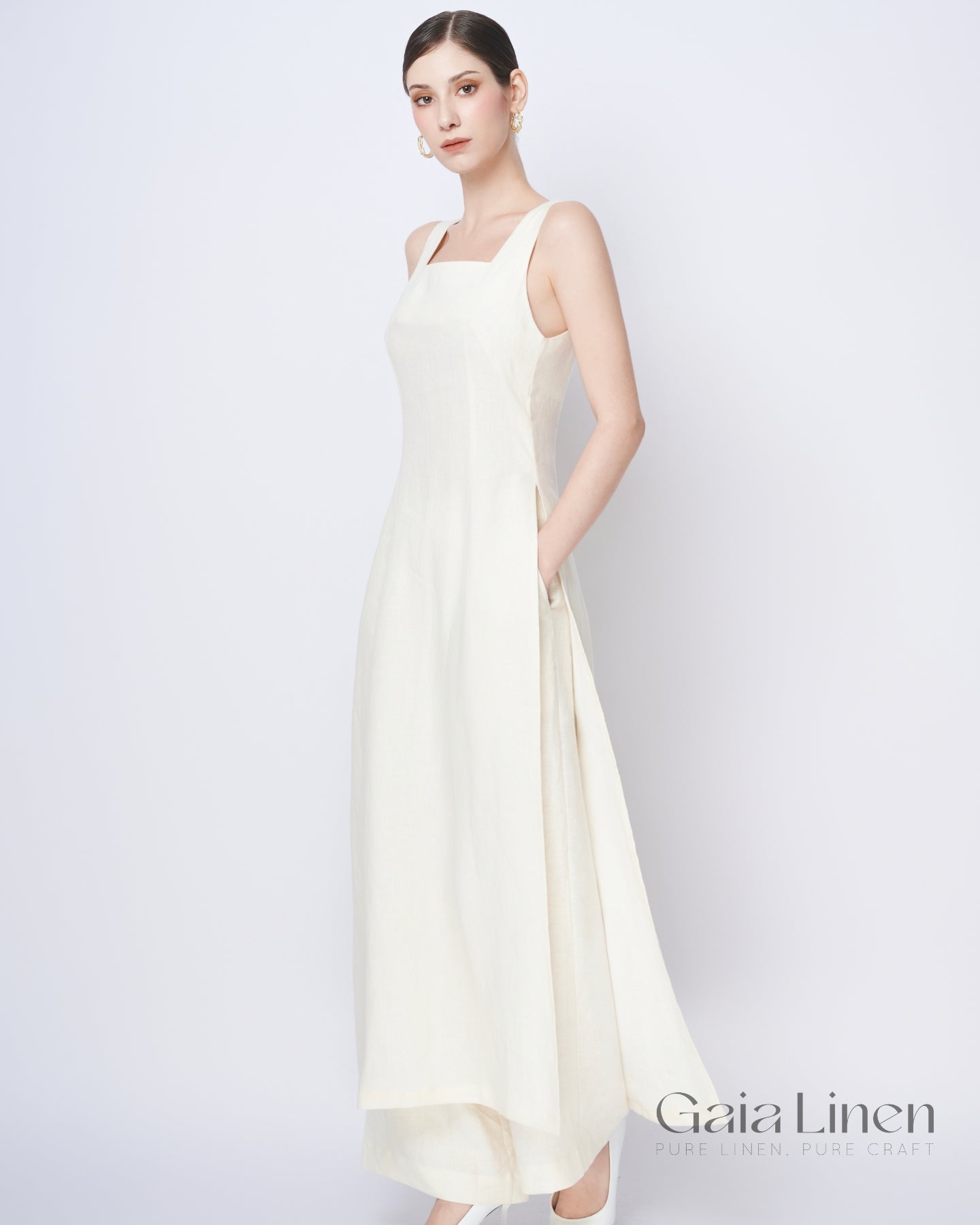 Linen ao dai women modern