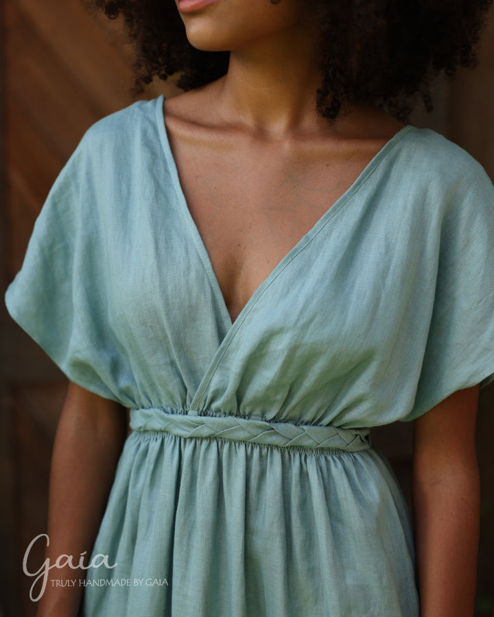 Linen beach wedding guest dress